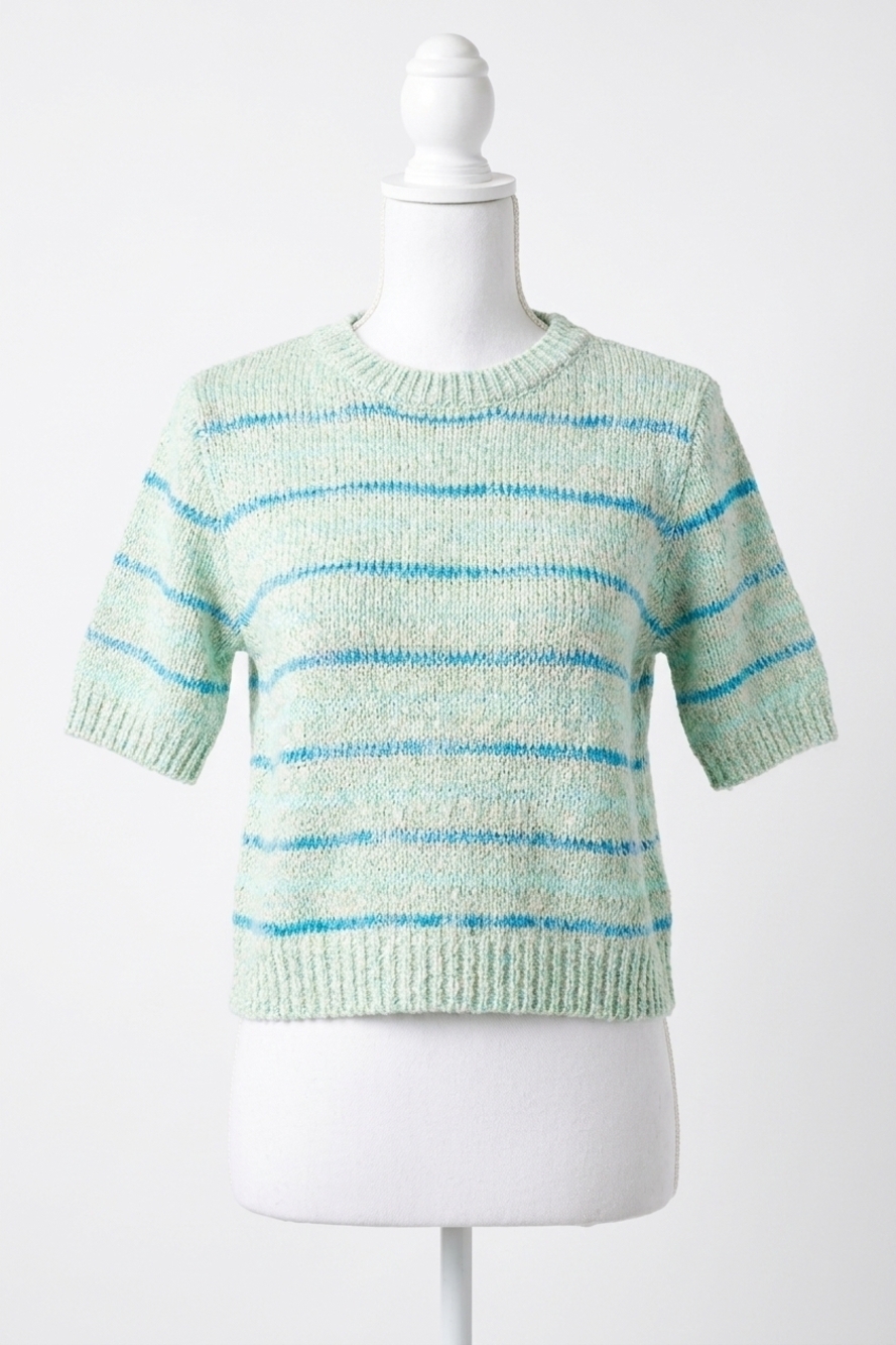 NEW PINCH pippa multi knit sweater in turquoise, pastel jade, ivory